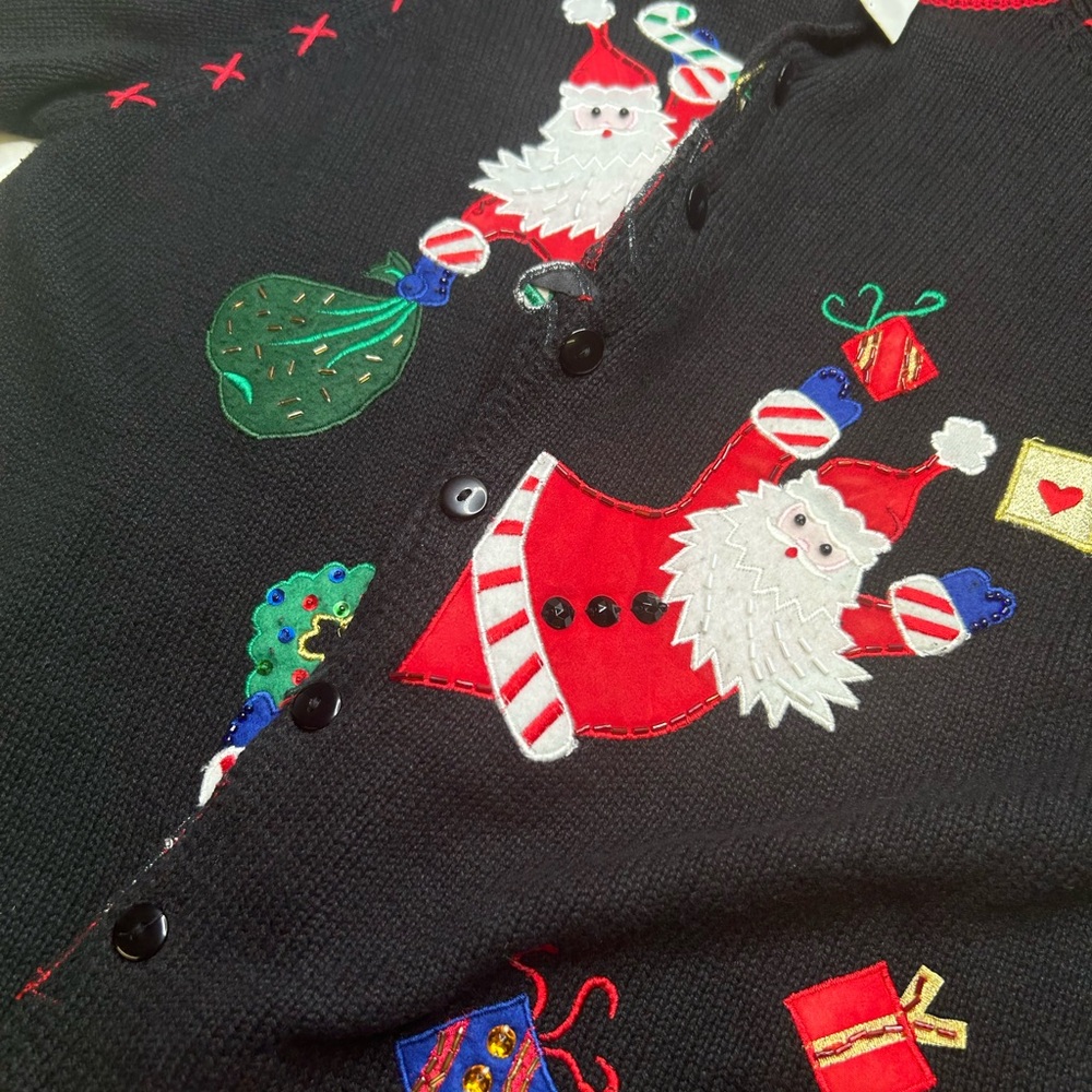 Tiara International Vintage Ugly Christmas‎ Sweater Womens Large Holiday Santa - Picture 7 of 15